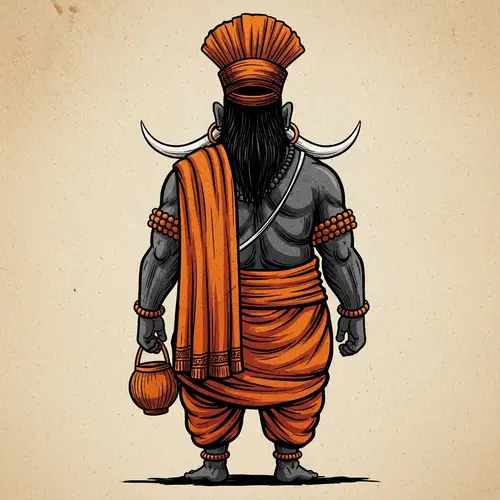 Surreal Religious Figure with Large Tusks | Digital Art