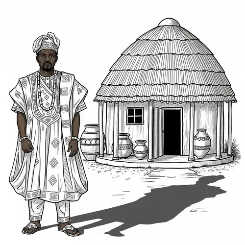 Igbo Man in Traditional Attire - Paintbrush Art