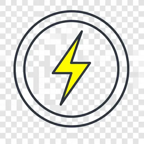 Power Charging Icon with Circle and Lightning Bolt