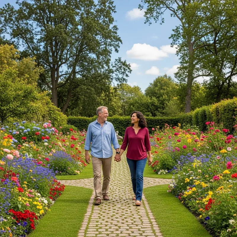 Bob and His Wife in a Flourishing Garden Bob and His Wife in a Flourishing Garden