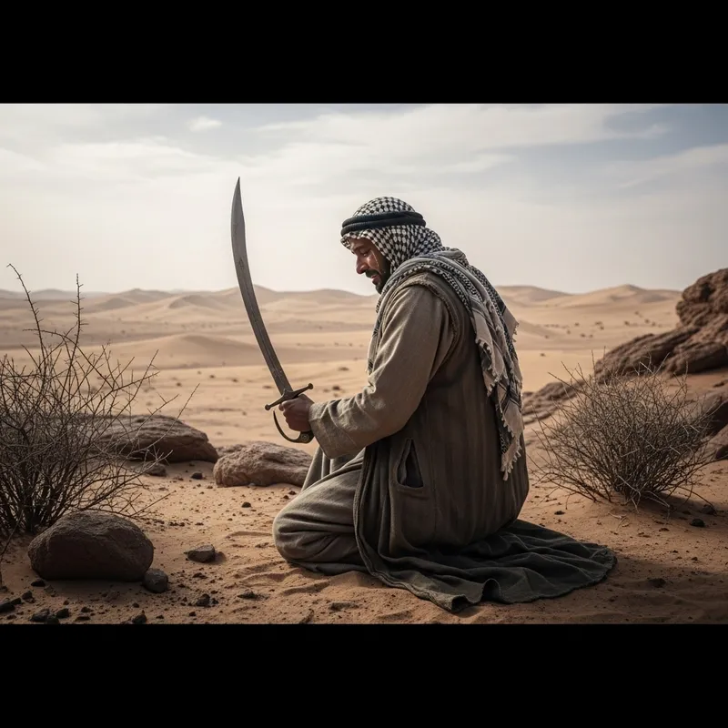 Man Weeping with Sword: Pre-Islamic Ignorance Era