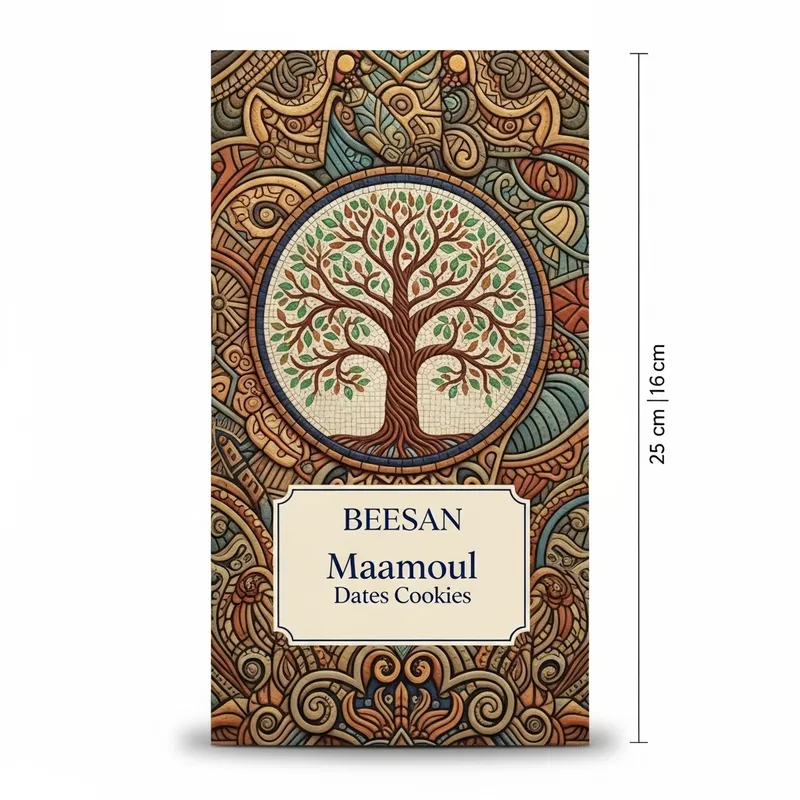 Dynamic Tree of Life Mosaic Packaging Design | BEESAN Maamoul Dates Cookies