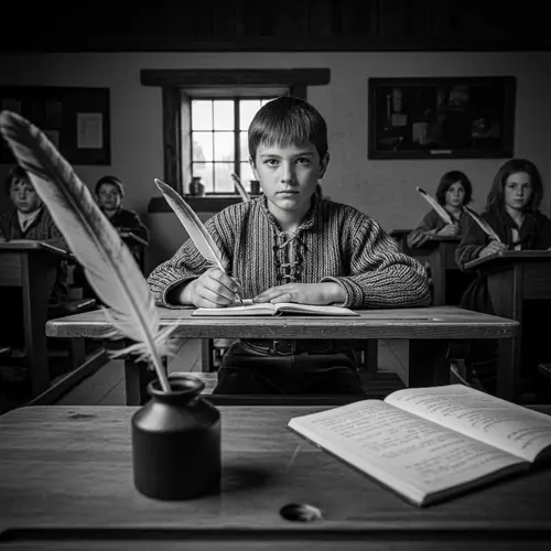 19th Century Rural Classroom Scene | Nostalgic Vintage Portrait