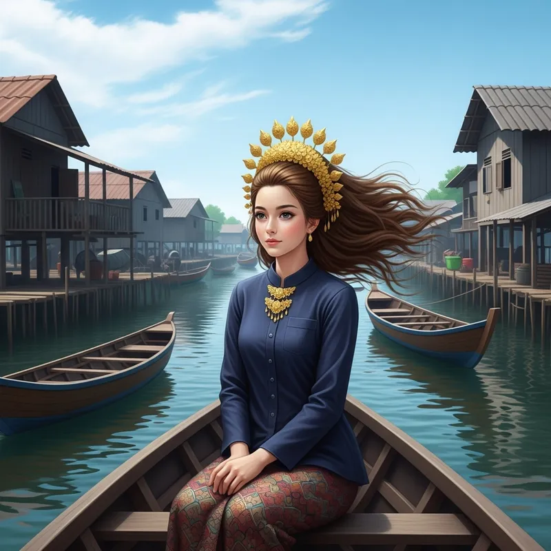 Serene Beauty of Malay Girl in Traditional Attire