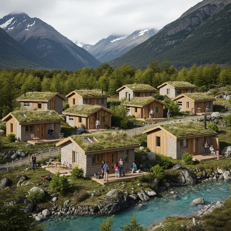 Eco Houses in a Patagonian Village
