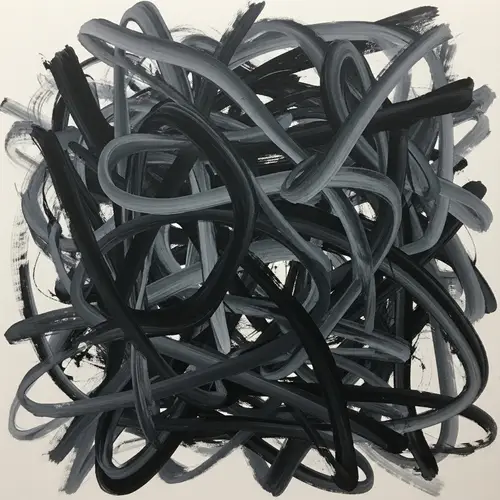 Bold Chaotic Strokes: Abstract Painting in Dark Hues