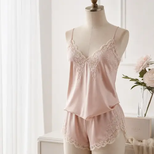 Luxury Silk Lace Camisole Set - Elegant Lingerie