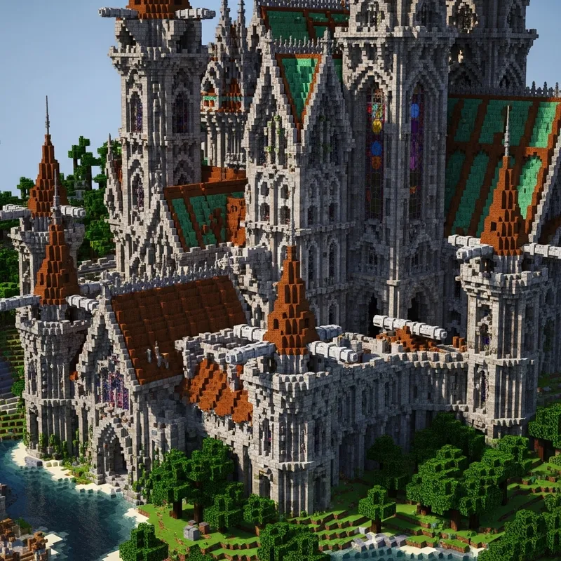 Impressive Modern Medieval Gothic Castle with Copper Roofs