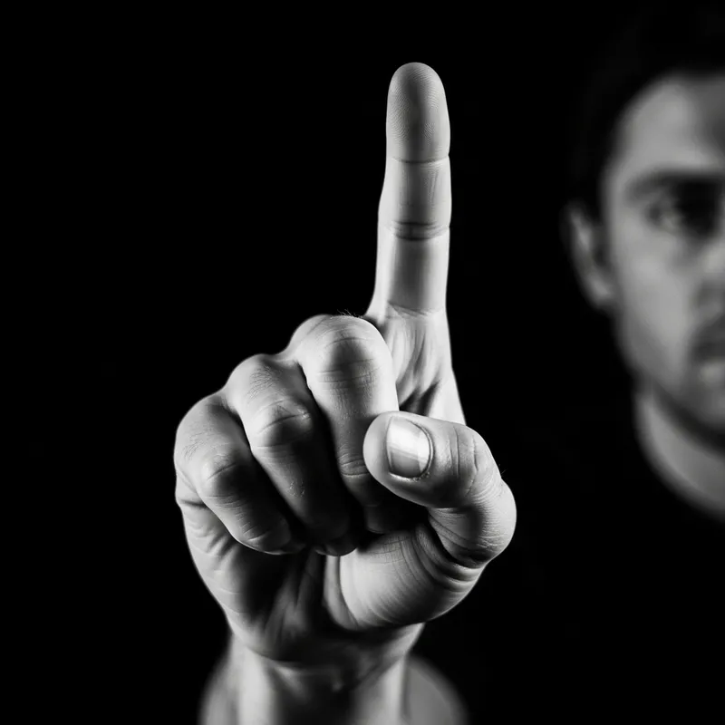 Intense Hand Gesture in Dramatic Monochrome - Canon EOS R5