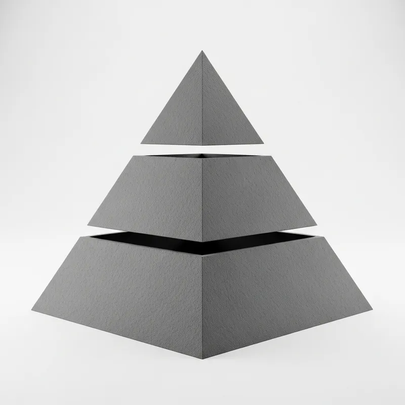 3-Dimensional Pyramid Divided | Geometric Structure Visualization 3-Dimensional Pyramid Divided | Geometric Structure Visualization