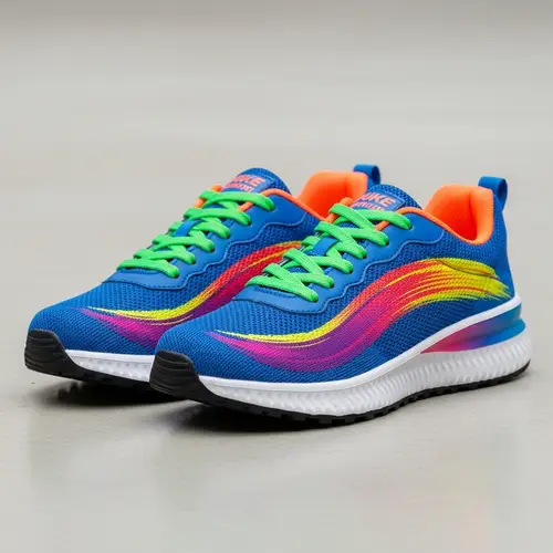 Colorful Curved Sneakers for Stylish Footwear Enthusiasts