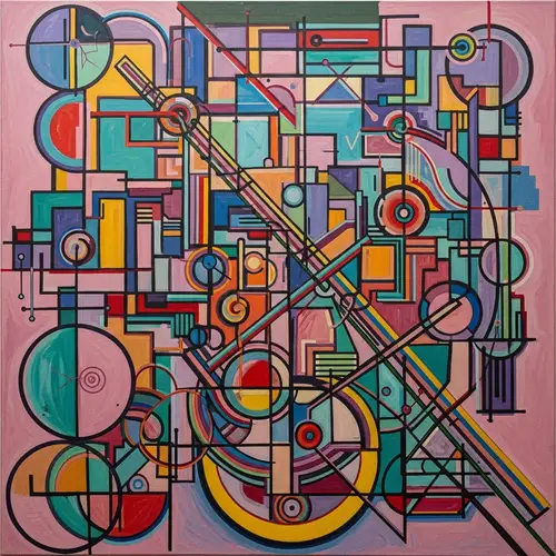 Abstract Composition: Colorful Lines & Shapes
