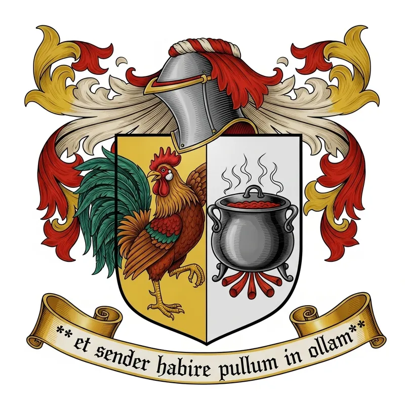 Classic Chicken and Pot Coat of Arms