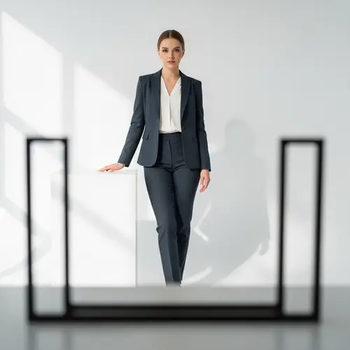 Professional Business Suit Photoshoot with Stylish Frame