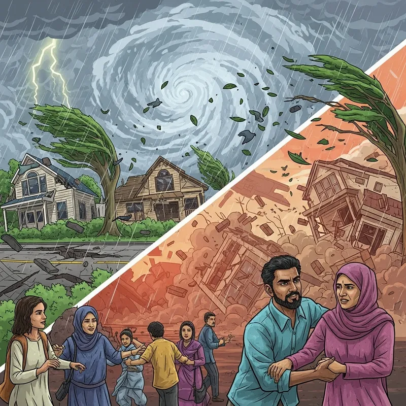 Resilience in the Face of Disaster - Diverse Illustration Poster