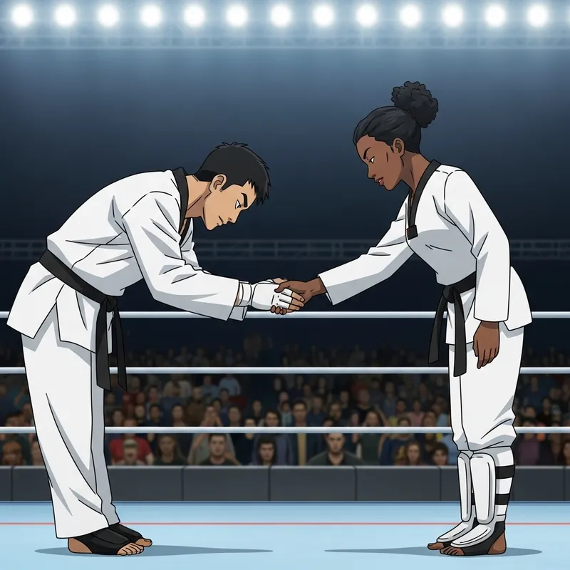 Respectful Taekwondo Match Moment | POV Anime Scene Respectful Taekwondo Match Moment | POV Anime Scene