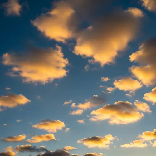 Golden Clouds in Crystal Clear Blue Sky | 4K Realistic Photo