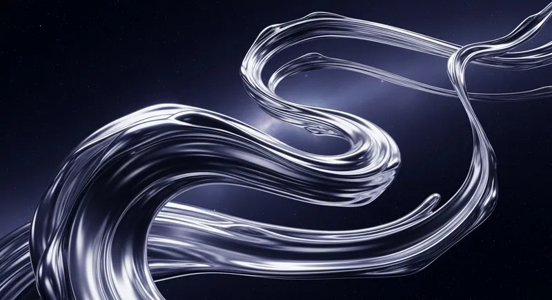 Viscous Liquid Flowing Through Cosmic Space: Abstract 4K HD Illustration
