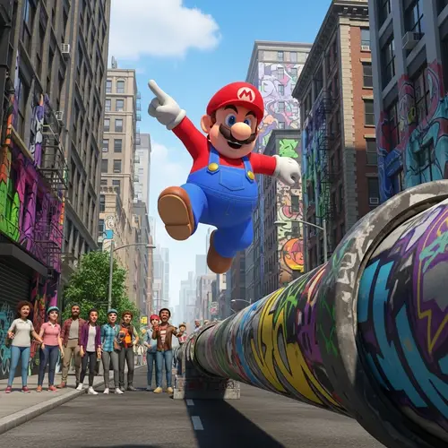 Super Mario Takes on City Street Adventure