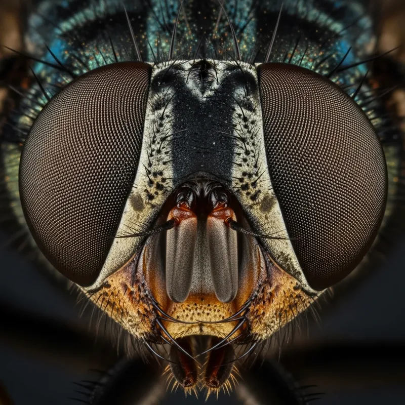 Semi-Colorful Fly's Eyes: Nature's Intricate Beauty Semi-Colorful Fly's Eyes: Nature's Intricate Beauty