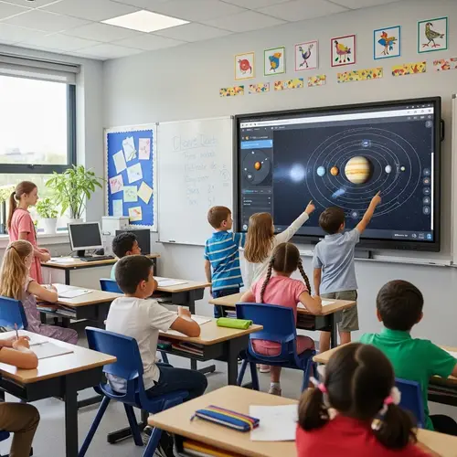 Modern Touchscreen Classroom: Engaging Science Lesson