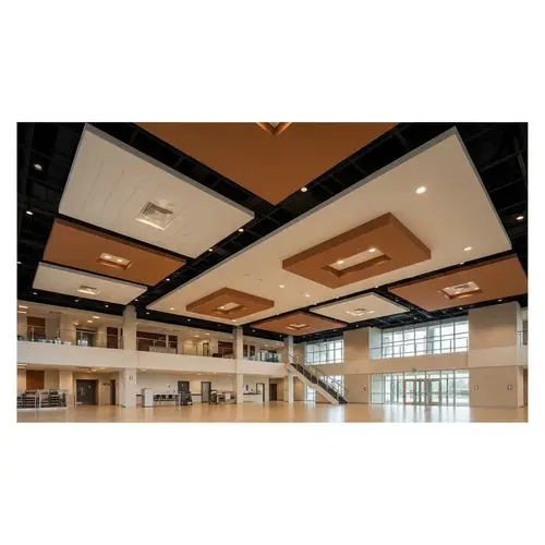 Innovative 42x90 False Ceiling Design for Print | Earthy Tones
