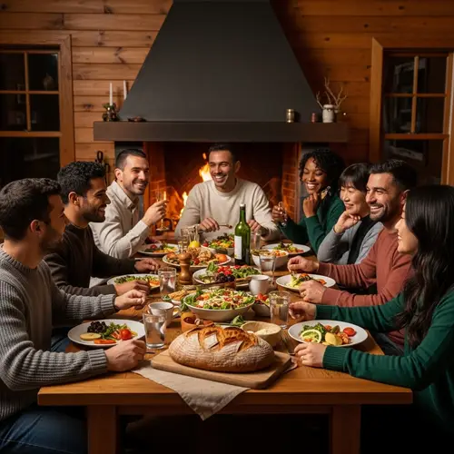 Intimate Gathering with Friends and Family - Unity, Love, and Warmth