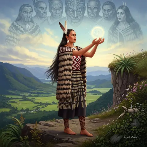 Maori Princess in Traditional Attire: Essence of Spirituality and Nature
