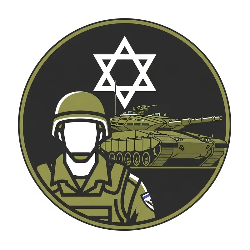 Israeli Soldier & Tank Emblem Design | 1D Minimalist Style