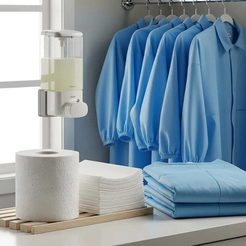 Hygiene Items: Toilet Paper, Hand Drying Paper & Liquid Soap