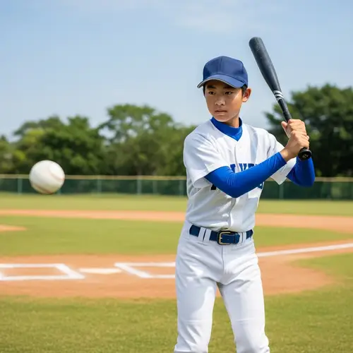 Asian Middle School Boy Playing Baseball | Youthful Enthusiasm