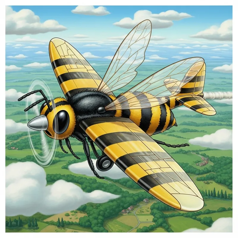 Fantasy Bee and Wasp Inspired Aircraft | Cartoon Style Ghibli Art