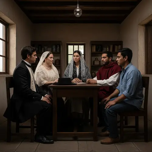 19th Century Philippines Meeting with 5 Diverse People