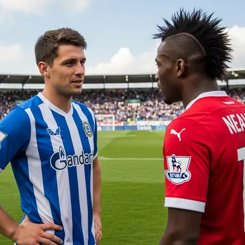 Professional Soccer Players on Green Field Admiring Each Other