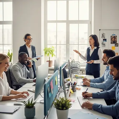 Diverse and Happy Office Environment | Productive Workplace Imagery