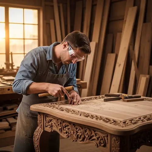 Master Furniture Maker Crafting Wooden Table | Artisan Workshop