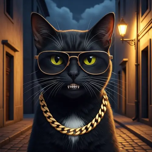 Swagger Cat: Cool Street-Savvy Feline with 'Thug Life' Style