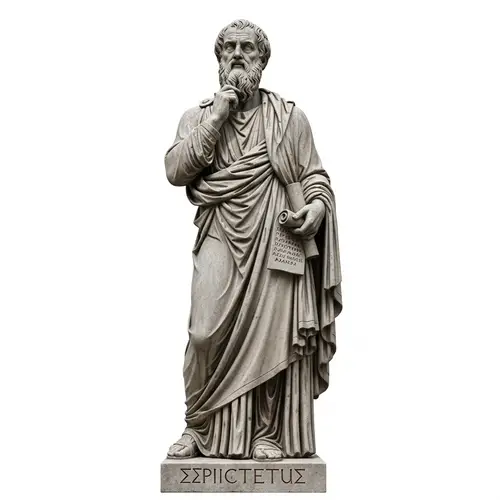 Stone Statue of Epictetus: Ancient Greek Philosopher Sculpture