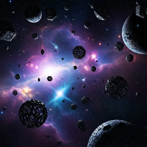 Cosmic Scenery: Space Exploration & Abstract Journey