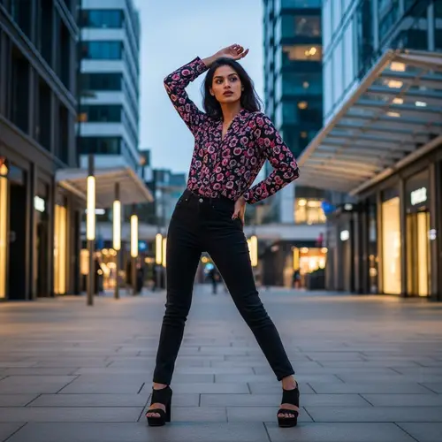 Stylish South Asian Fashion Pose in Urban Environment | Fashion Enthusiast
