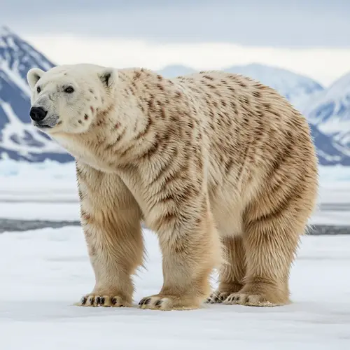 Unique Bear with White Fur and Brown Spots