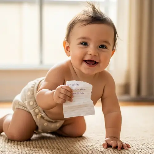 Happy Baby in Eco-Friendly Cloth Diaper