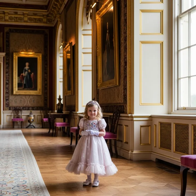 Beautiful 3 Year Old Princess in Buckingham Palace