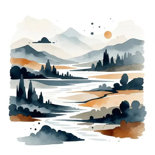 Abstract Watercolor Landscape Art
