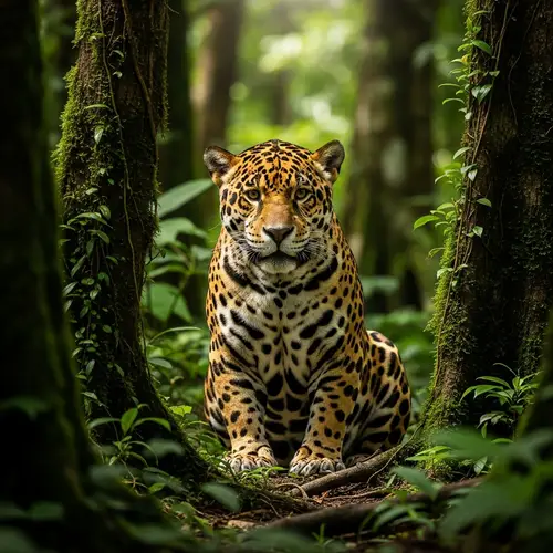 Jungle Jaguar: Majestic Predator in Tropical Rainforest