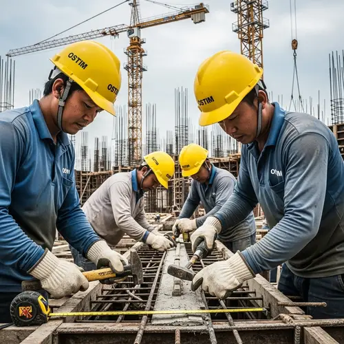 Realistic Illustration of Construction Workers at OSTIM Construction Site