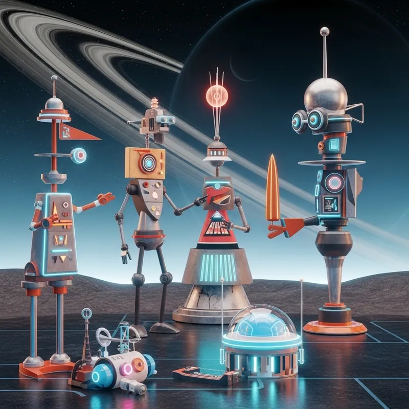 Robots and Retro-Futurism: A Vibrant Journey