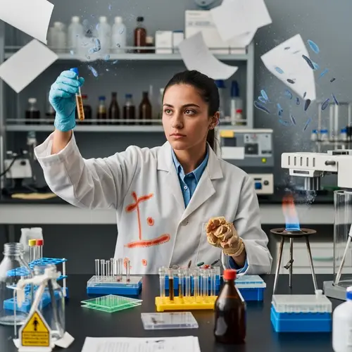 Eccentric Scientist in a Microbiology Lab Experiment