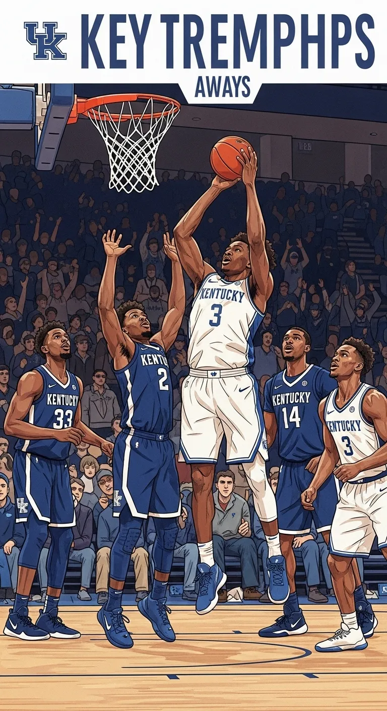 Kentucky Wildcats Key Triumphant Moment | Intense Basketball Illustration