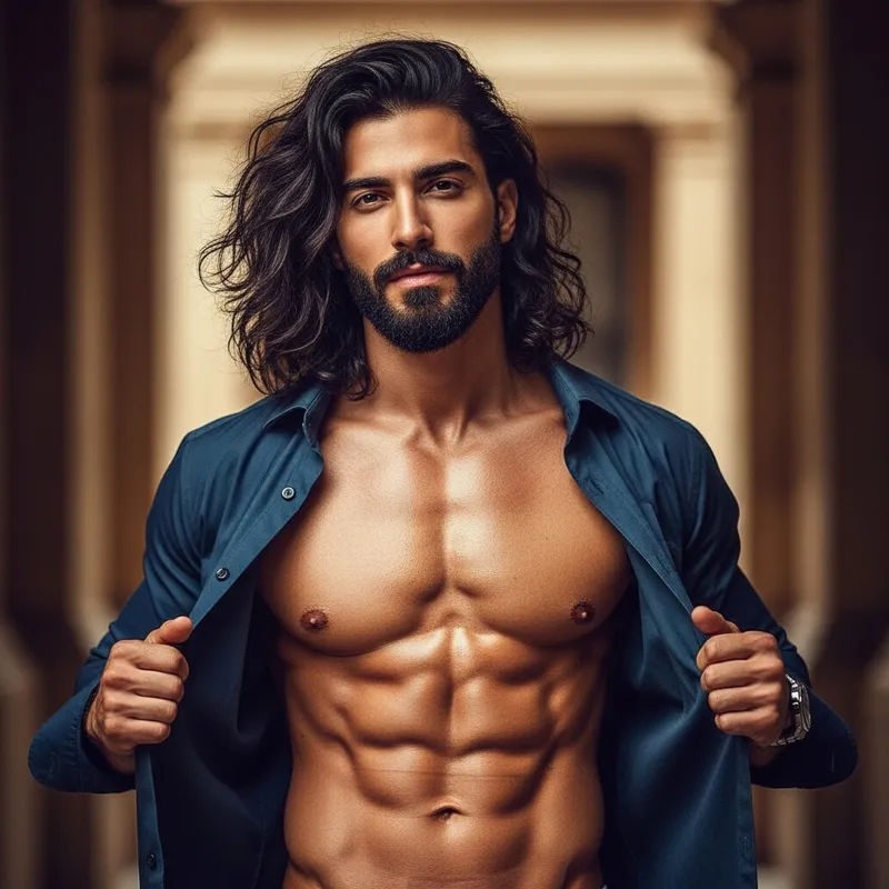 Muscular Middle-Eastern Man with Greek God Look Muscular Middle-Eastern Man with Greek God Look